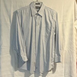 Nordstrom Men's White and Blue Striped Dress Shirt